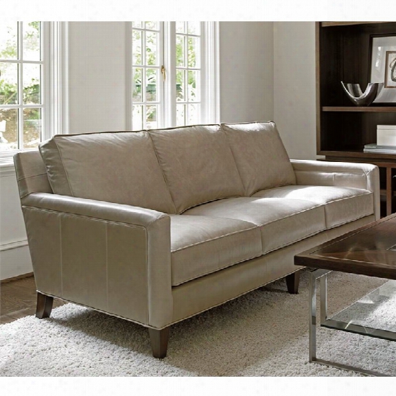 Lexington Macarthur Park Foxboro Leather Sofa In Light Gray