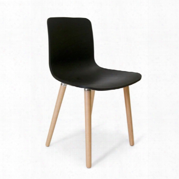 Maklaine Dining Chair In Black And Natural (set Of 2)