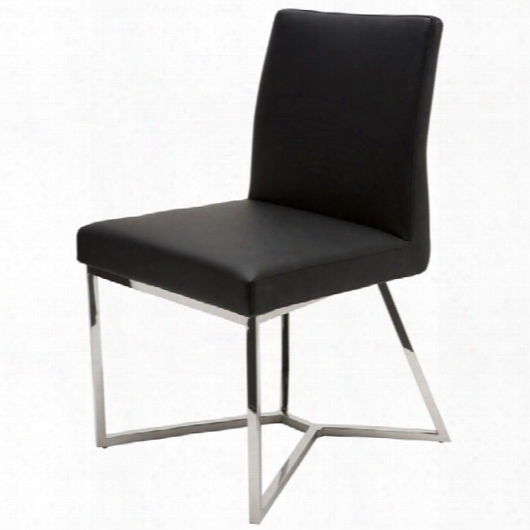 Nuevo Patrice Faux Leather Dining Side Chair In Black