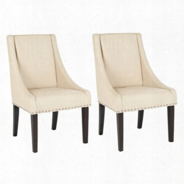 Safavieh Britannia Birch Kd Dining Chair In Cream (set Of 2)