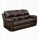 Abbyson Living Bella Leather Reclining Sofa in Espresso