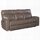 Hooker Furniture Mowry Leather Power Motion Sofa in Gray