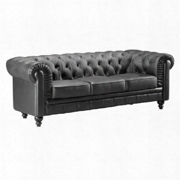 Zuo Aristocrat Leather Sofa In Black