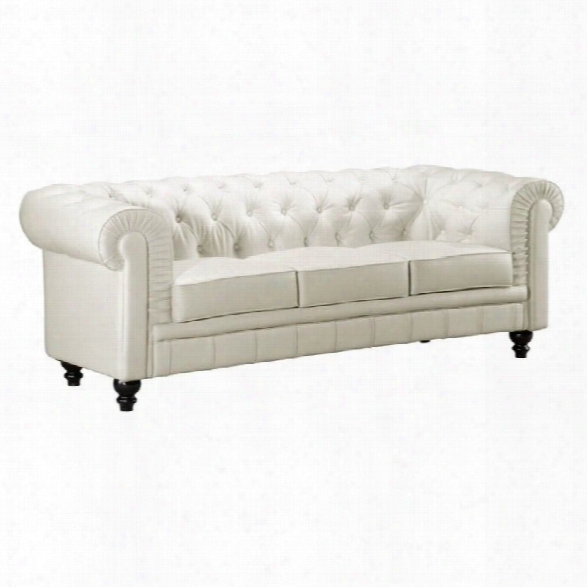 Zuo Aristocrat Leather Sofa In White