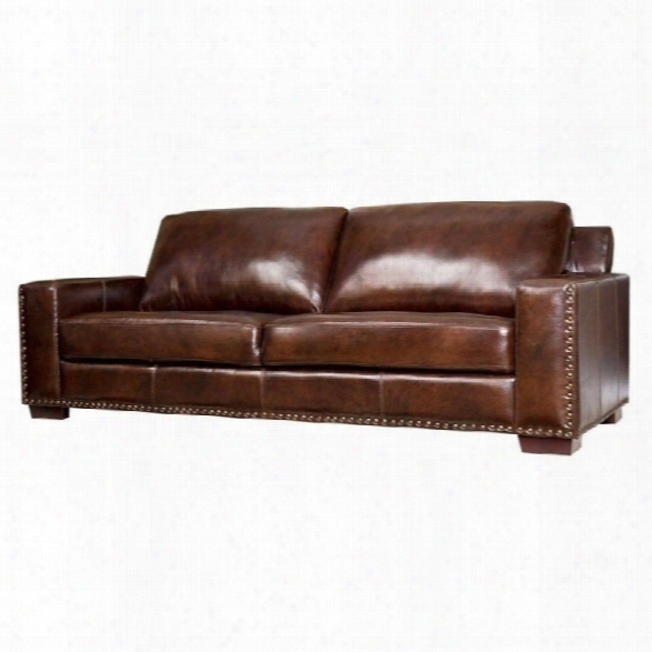 Abbyson Living Beverly Leather Sofa In Espresso