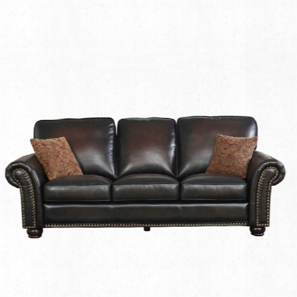 Abbyson Living Frances Bonded Leather Sofa In Brown