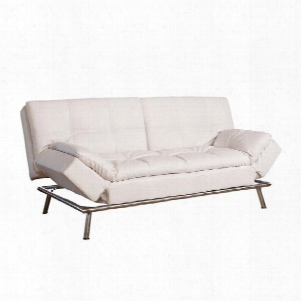 Abbyson Living Marquette Faux Leather Convertible Sofa In White