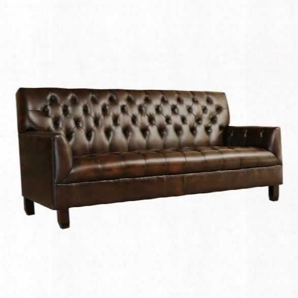 Abbyson Living Revello Leather Sofa In Brown