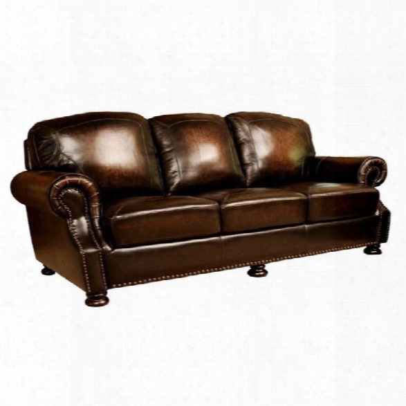 Abbyson Living Tannington Leather Sofa In Brown