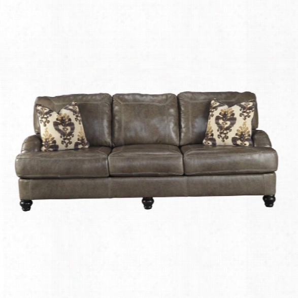 Ashley Kannerdy Leather Sofa In Quarry