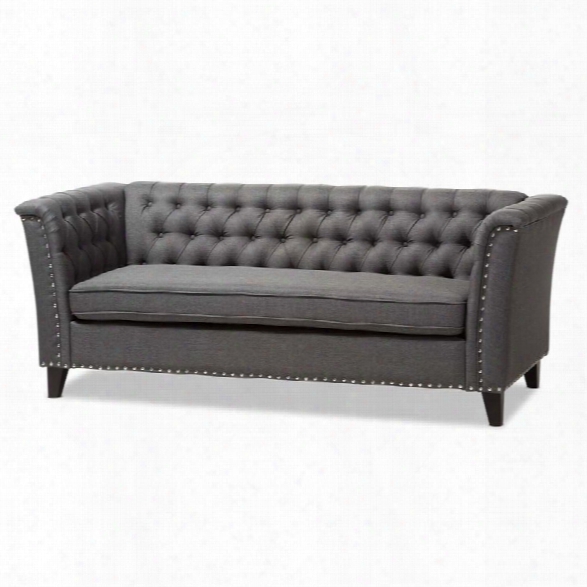 Baxton Studio Prima Fabric Sofa In Gray