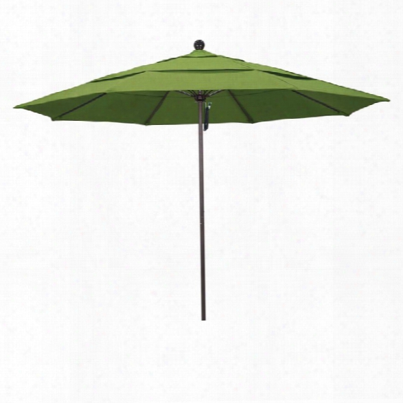 California Umbrella Venture 11' Bronze Market Umbrella In Cilantro