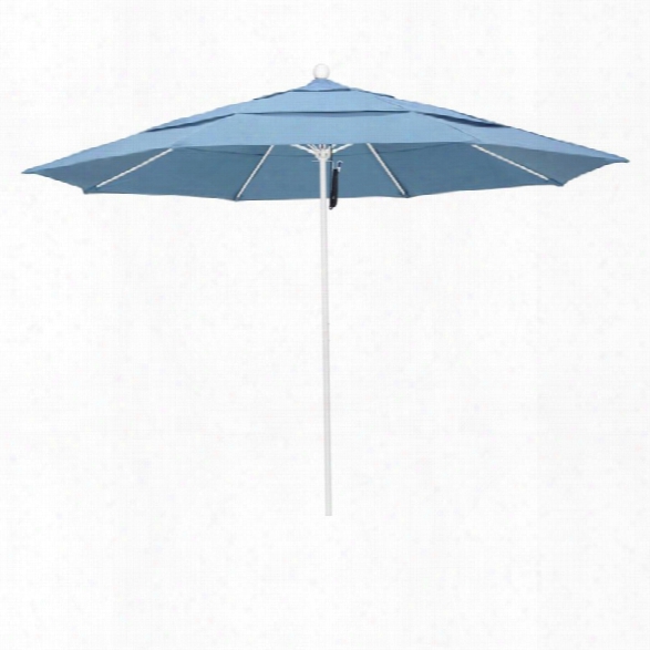 California Umbrella Venture 11' White Market Umbrella In Air Blue