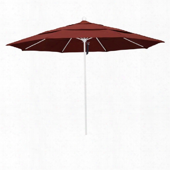 California Umbrella Venture 11' White Market Umbrella In Henna