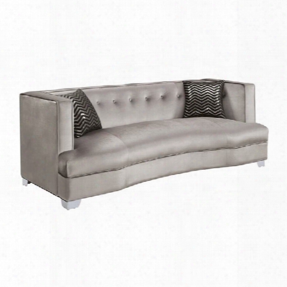 Coaster Caldwell Fabric Sofa In Silver