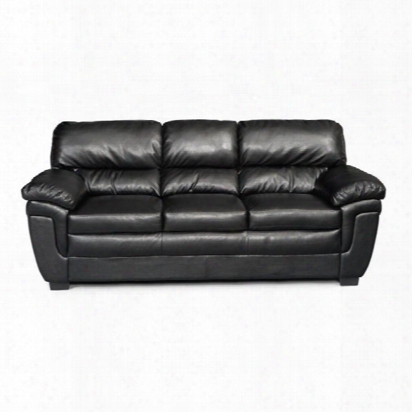 Coaster Fenmore Casual Split Back Leather Sofa In Black