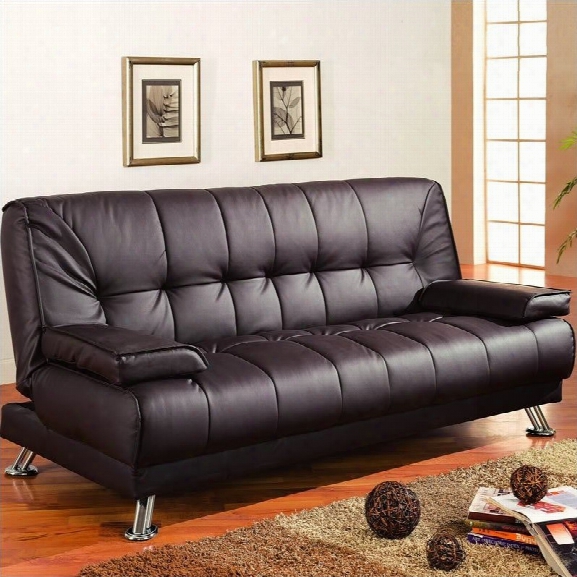 Coaster Furniture Brown Faux Leather Convertible Sofa