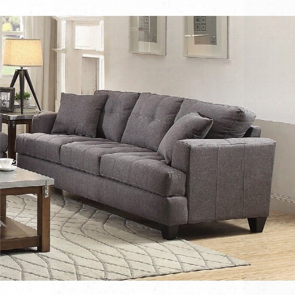 Coaster Samuel Sofa In Charcoal