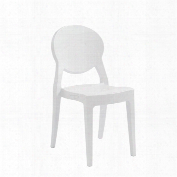 Eurostyle Igloo Stacking Side Chair In Glossy White (set Of 4)