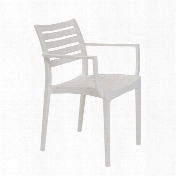 Eurostyle Morrow Stacking Arm Chair In White (set Of 4)