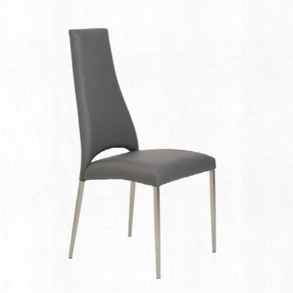 Eurostyle Tara Dining Chair In Gray Leatherette (set Of 4)