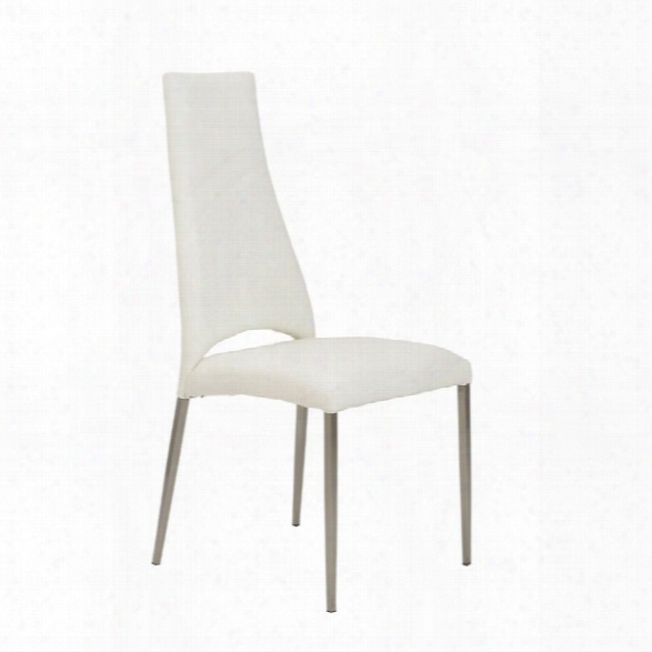 Eurostyle Tara Dining Chair In White Leatherette (set Of 4)