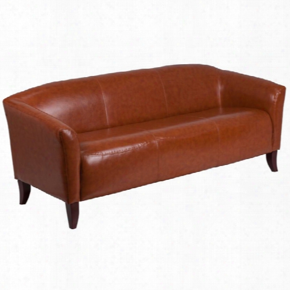 Flash Furniture Imperial Faux Leather Sofa In Cognac