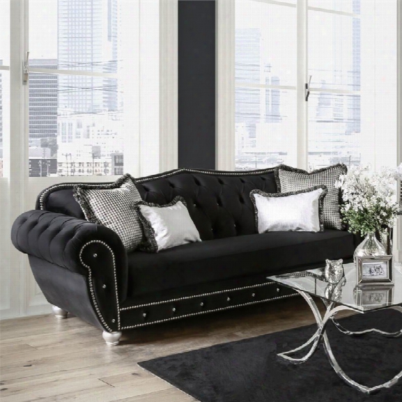 Furniture Of America Beula Black Sofa In Black