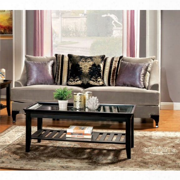 Furniture Of America Cathleen Fabric Sofa In Light Mo Cha