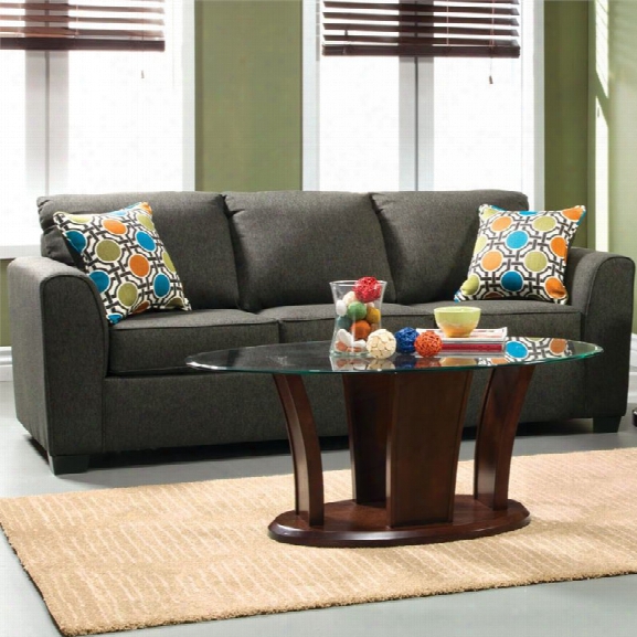 Furniture Of America Cornwall Fabric Sofa In Charcoal