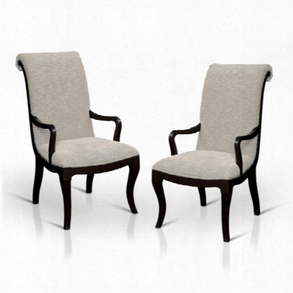 Furniture Of America Gudrun Arm Chair In Espresso (set Of 2)