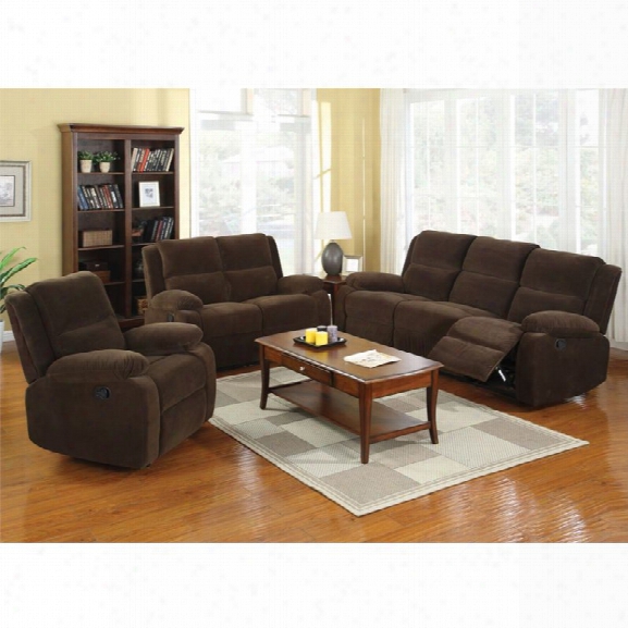 Furniture Of America Klichel 3 Piece Sofa Set In Dark Brown