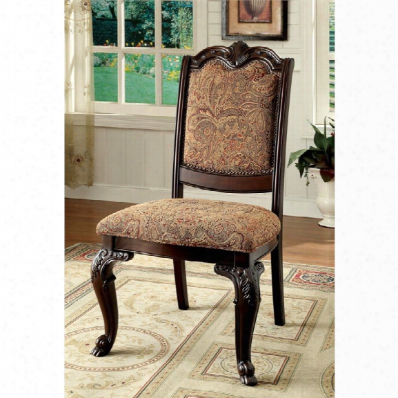 Furniture Of America Ramsaran Dining Chair In Brown Cherry (set Of 2)