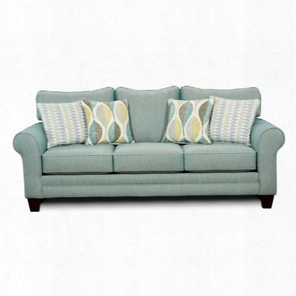 Furniture Of America Tasmin Fabric Sofa In Soft Teal