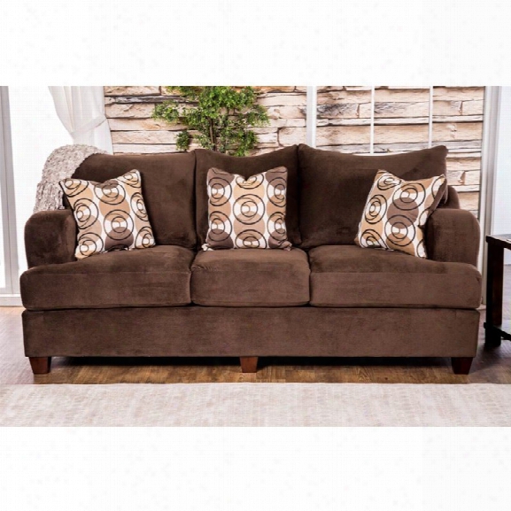 Furniture Of America Tremble Fabric Sofa In Chocolate