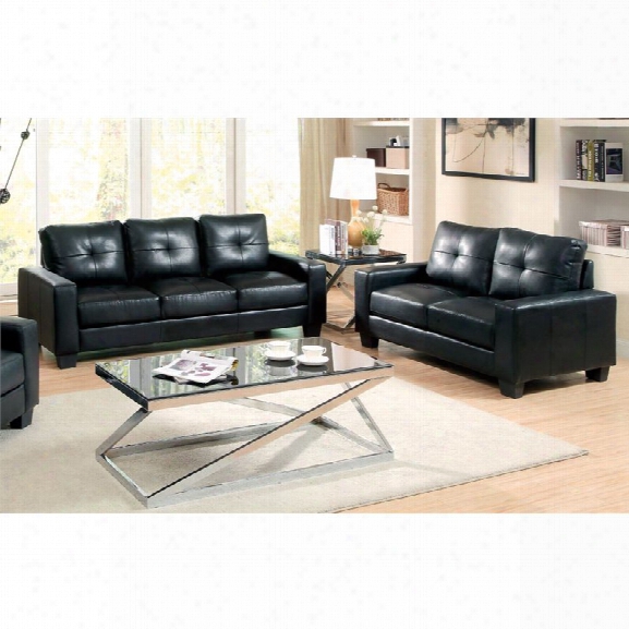 Furniture Of America Valentino 2 Piece Bonded Leather Sofa Set