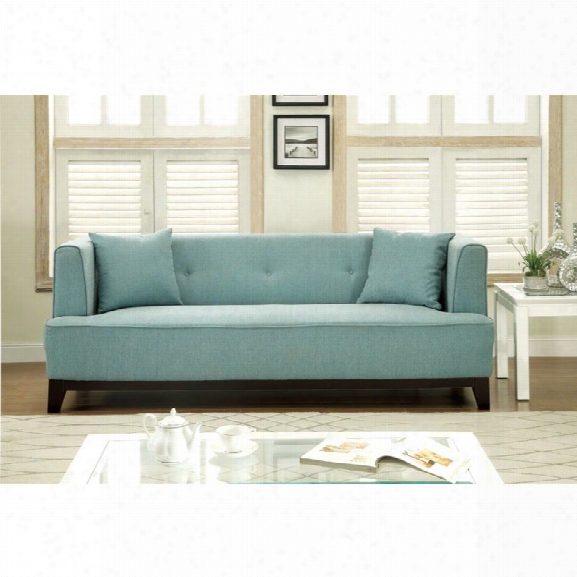 Furniture Of America Waylin Tufted Fabric Sofa Inn Light Blue