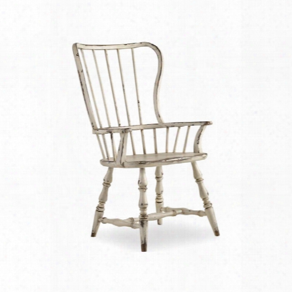 Hooker Furniture Sanctjary Spindle Back Dining Arm Chair In White