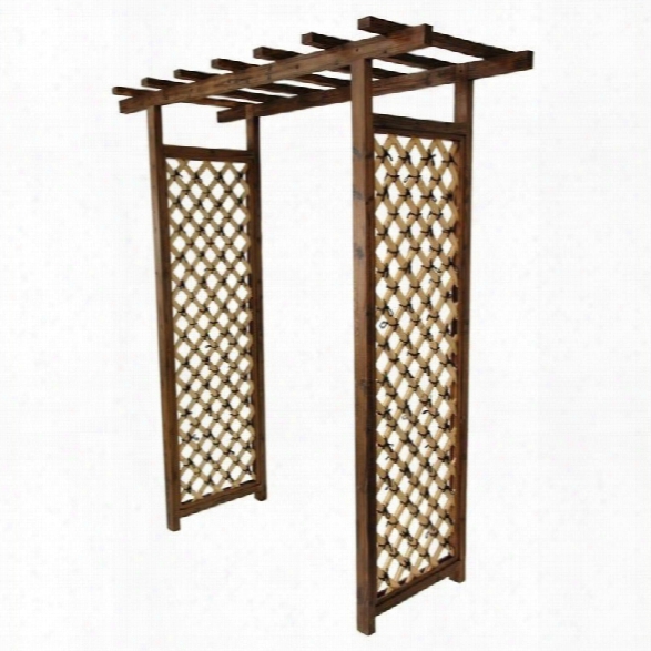 Oriental Furniture Japanese Garden Gate Trellis In Dark Natural