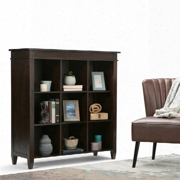 Simpli Home Carlton 9 Cube Storage Unit In Tobacco Brown