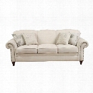 Coaster Norah Antique Inspired Sofa with Nail Head Trim in Oatmeal