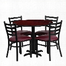 Flash Furniture 5 Piece Laminate Table Set Mahogany and Burgundy