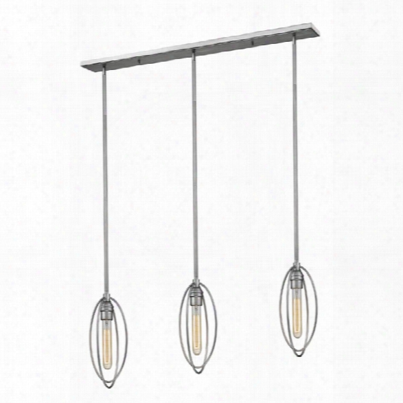 Z-lite Persis 3 Light Kitchen Island Pendant In Clear And Old Silver