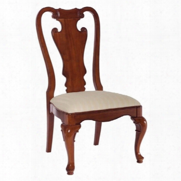 American Drew Splat Back Wood Dining Chair In Antique Cherry