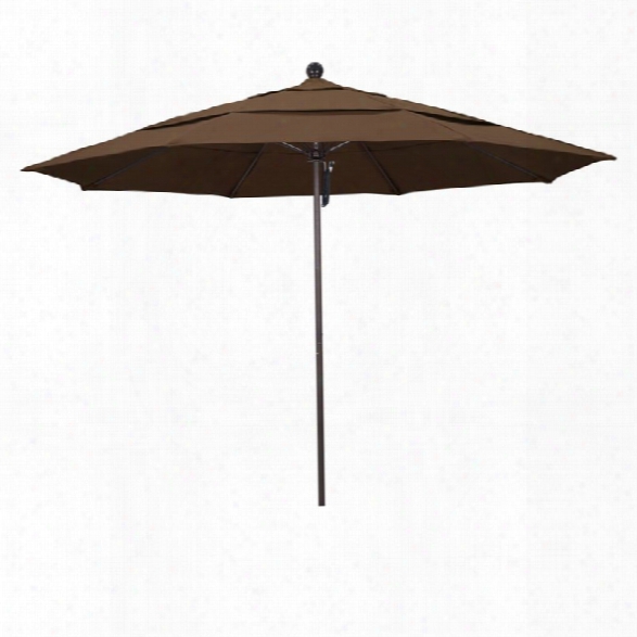 California Umbrella Venture 11' Bronze Market Umbrella In Cocoa