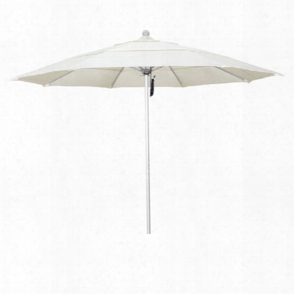 California Umbrella Venture 11' Silver Market Umbrella In Canvas