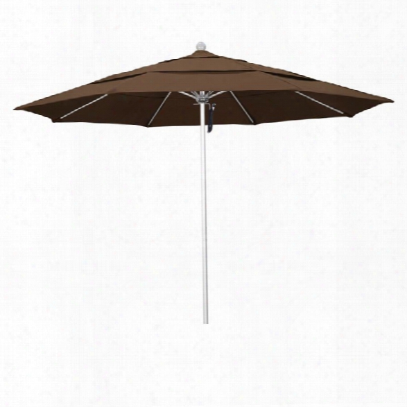 California Umbrella Venture 11' Silver Market Umbrella In Cocoa