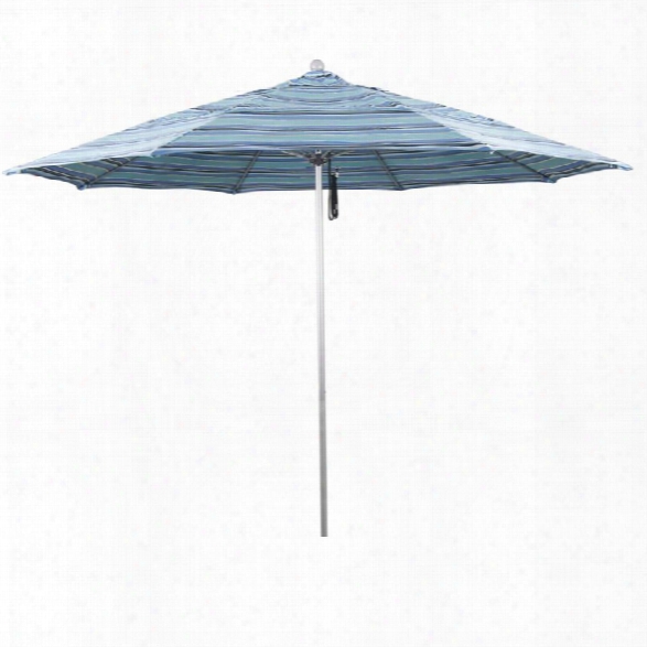 California Umbrella Venture 11' Silver Market Umbrella In Dolce Oasis