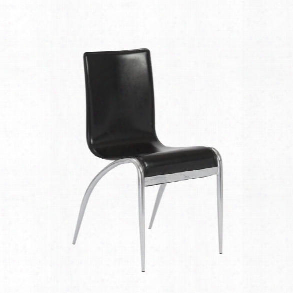 Eurostyle Grace Dining Chair In Black Leather (set Of 4)