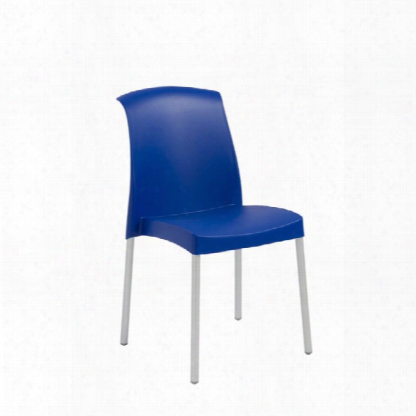 Eurostyle Jenny Stacking Side Chair In Blue (set Of 6)